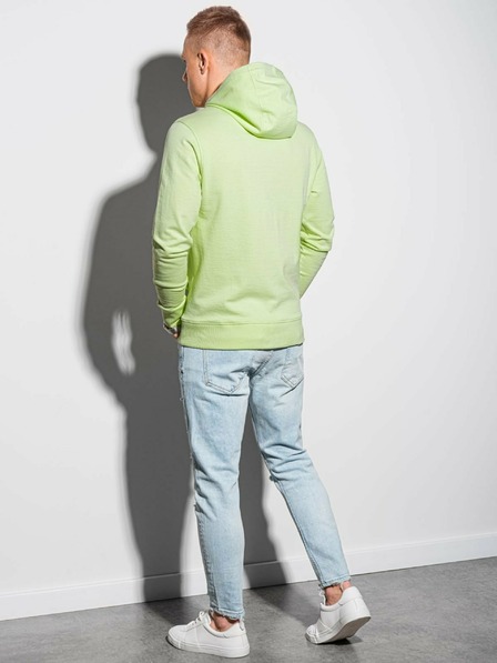 Ombre Clothing Hellgrüner Herren-Kapuzenpullover B1154