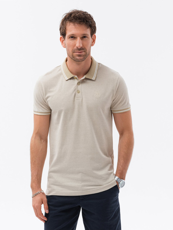 Ombre Clothing Polo T-Shirt Beige