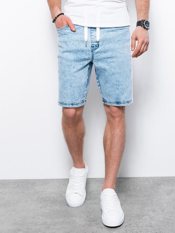 Ombre Clothing Hellblaue Herren Denim Shorts Ombre Clothing W363