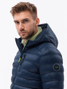 Ombre Clothing Herren-Steppjacke mit Kapuze - dunkelblau V3 C549