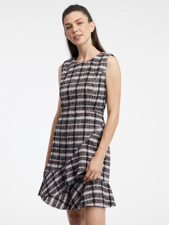 Orsay Rosa und schwarzes Tweed-Damenkleid ORSAY