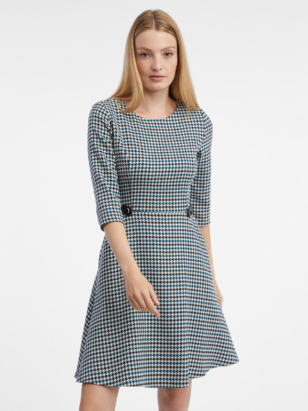 Orsay Blaues gemustertes Damenkleid ORSAY