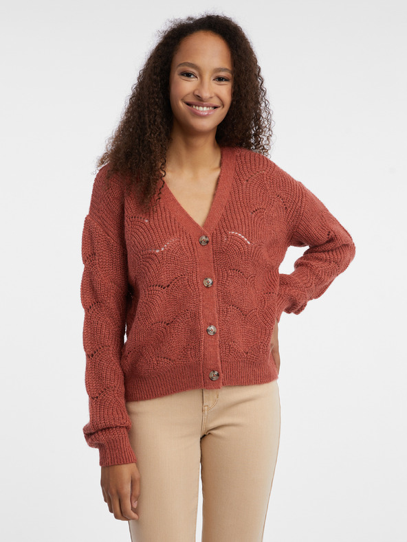 Orsay Ziegelfarbene Damen-Strickjacke ORSAY