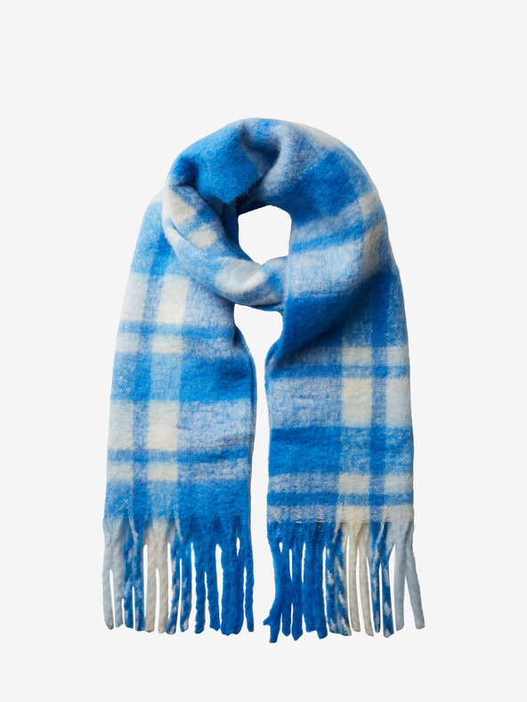 Pieces Blauer Damen Karoschal Pieces Julieta