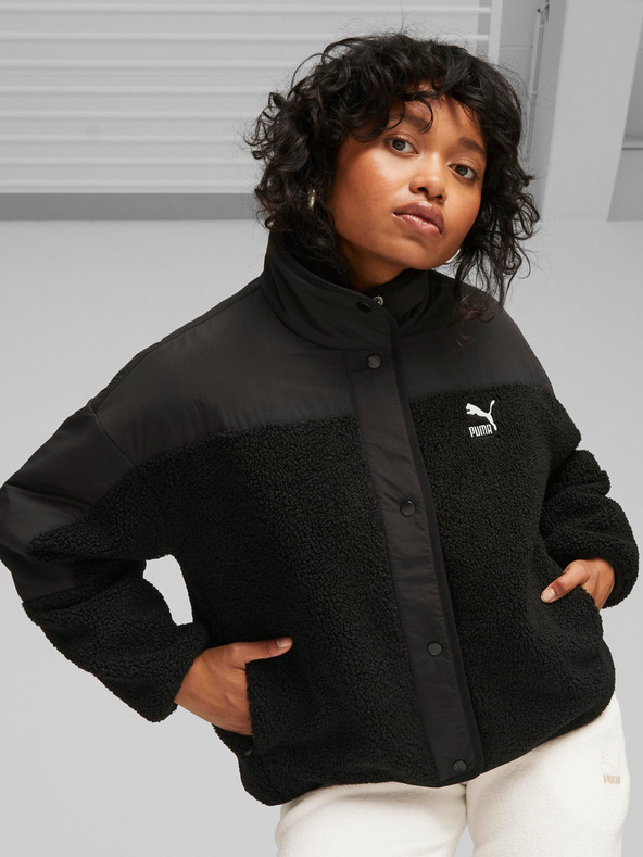 Puma Schwarze Puma Classics Sherpa Jacke