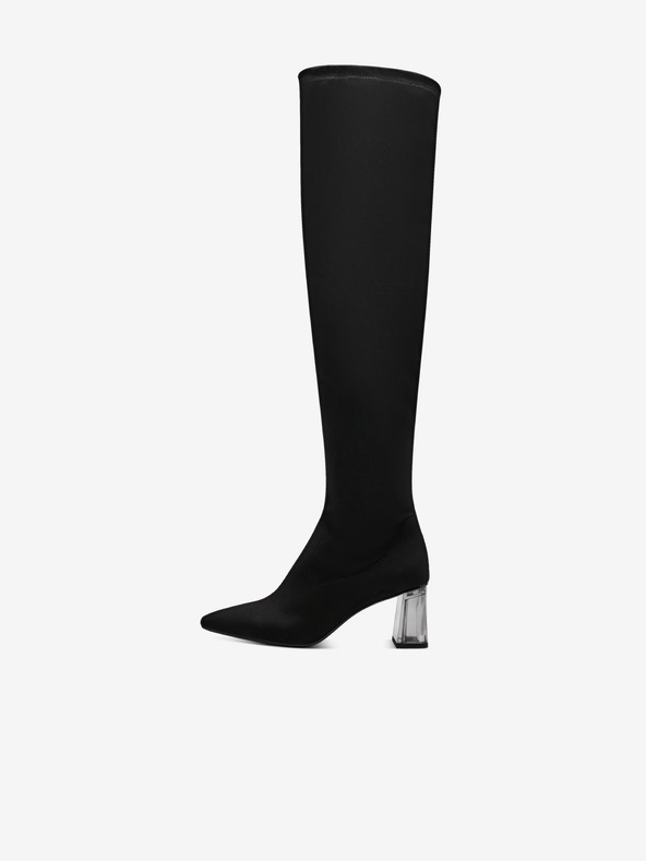 Tamaris Schwarze hohe Damenstiefel aus Wildleder Tamaris