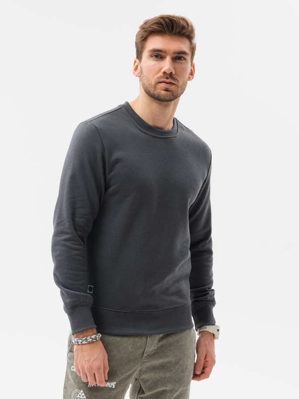 Ombre Clothing Dunkelgraues Basic-Sweatshirt für Herren Ombre Clothing B