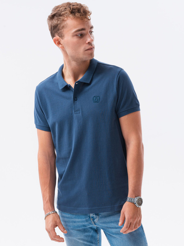 Ombre Clothing Dunkelblaues Herren-Poloshirt Ombre Clothing