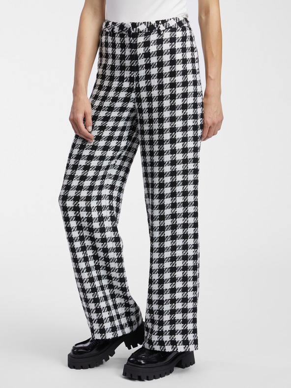 Orsay Weiß-schwarze gemusterte Damenhose ORSAY