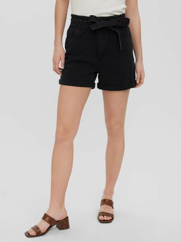 Vero Moda Schwarze Jeansshorts mit Bindeband VERO MODA Tamira