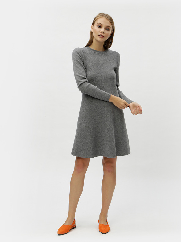 Vero Moda VERO MODA Nancy graues langärmeliges gestreiftes Pulloverkleid