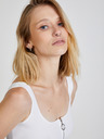 TALLY WEiJL Weißes geripptes Damen-Tank-Top mit Knopfverschluss TALLY WEiJL