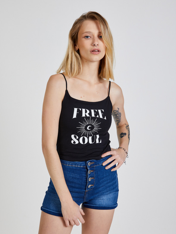 TALLY WEiJL Schwarzes gemustertes Damen-Tank-Top TALLY WEiJL