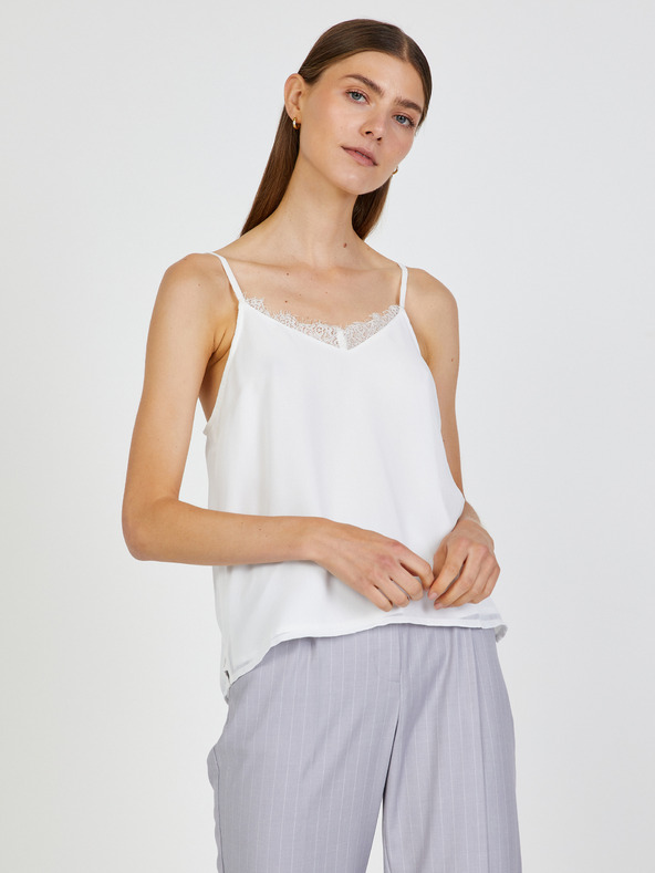 TALLY WEiJL Weißes Damen-Tank-Top mit Spitze TALLY WEiJL