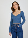 TALLY WEiJL Blaues geripptes Damen-Cropped-Teil TALLY WEiJL
