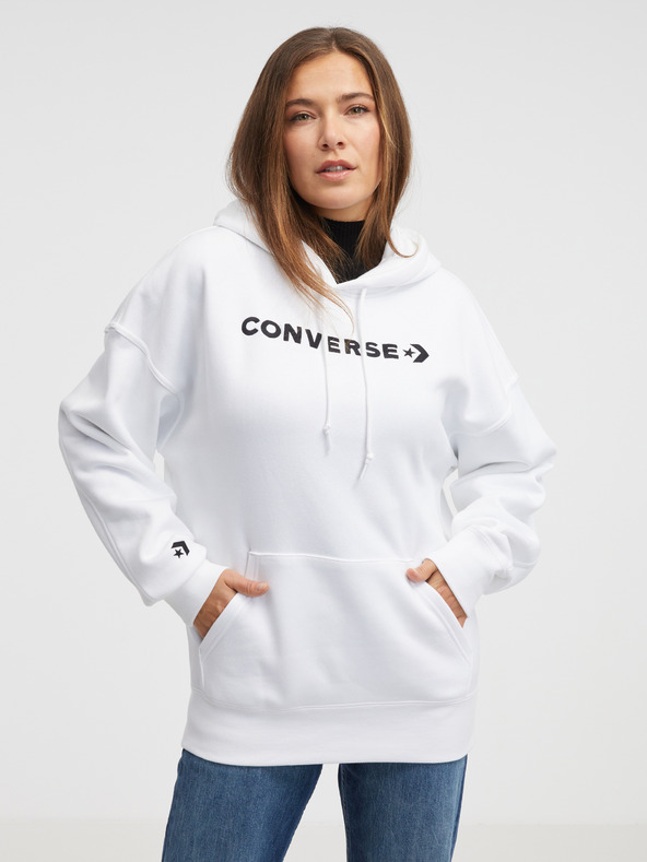 Converse Embroidered Wordmark Sweatshirt Weiß