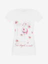 Rinascimento Weißes bedrucktes T-Shirt für Frauen Rinascimento
