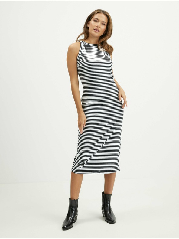 O'Neill Weiß-schwarz gestreiftes Midikleid Rib von O'Neill für Damen