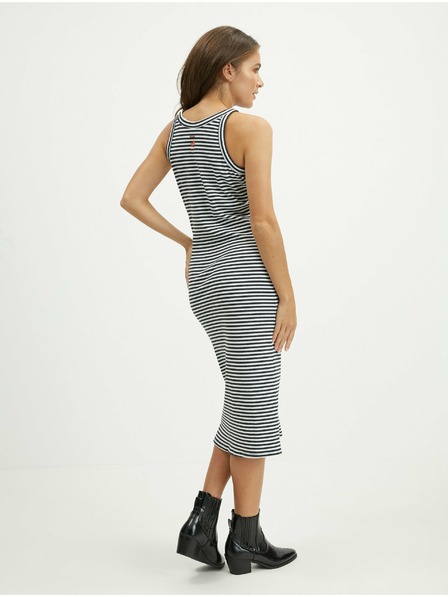 O'Neill Weiß-schwarz gestreiftes Midikleid Rib von O'Neill für Damen