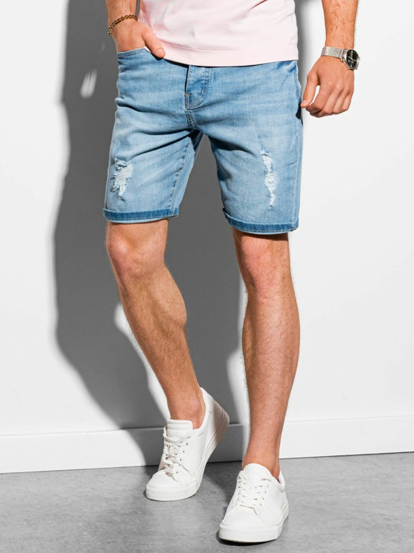 Ombre Clothing Blaue Denim-Shorts für Herren Ombre Clothing W311
