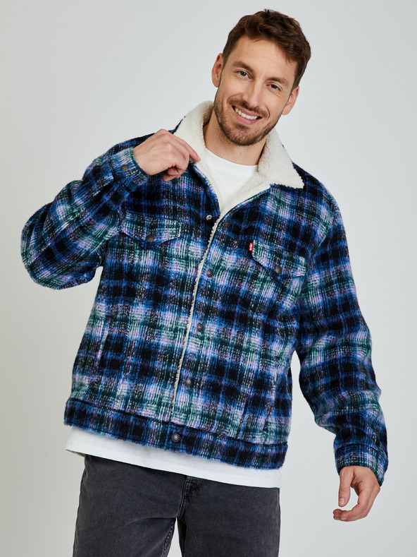 Levi's® Blaues Herren Levi's® Wollmischung Karohemd Jacke