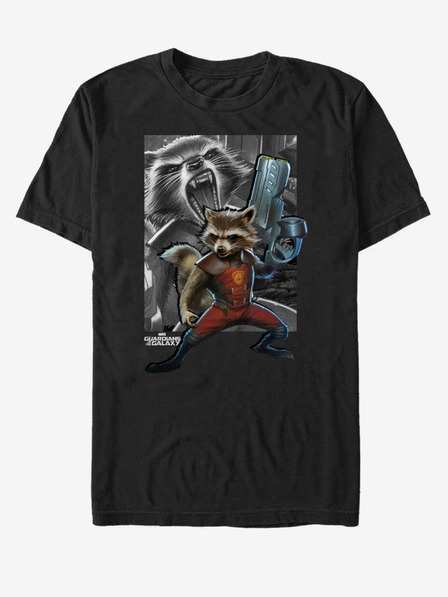 ZOOT.Fan Schwarzes Unisex-T-Shirt Rocket Guardians of the Galaxy ZOOT.FAN Marvel