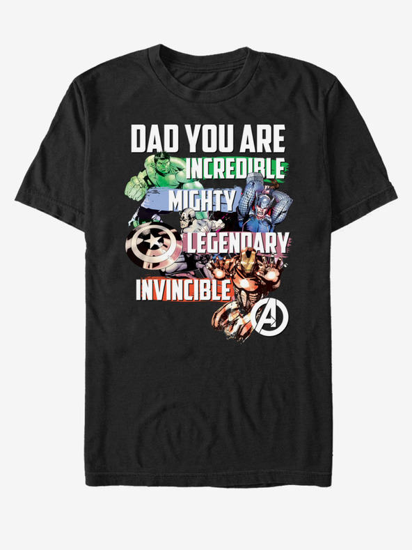 ZOOT.Fan Schwarzes Unisex-T-Shirt ZOOT.Fan Marvel Avenger Dad