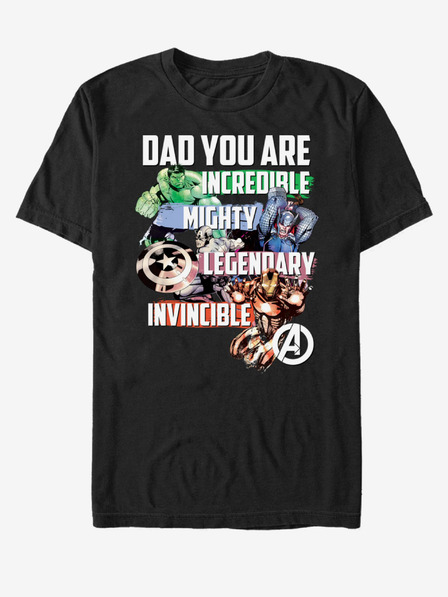 ZOOT.Fan Schwarzes Unisex-T-Shirt ZOOT.Fan Marvel Avenger Dad