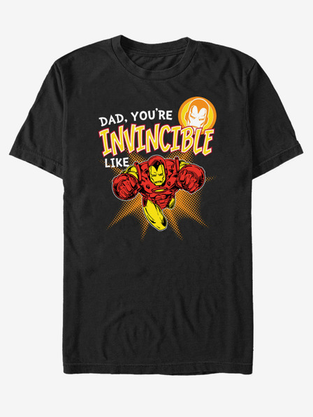 ZOOT.Fan Schwarzes Unisex-T-Shirt ZOOT.Fan Marvel Unbesiegbar wie Papa