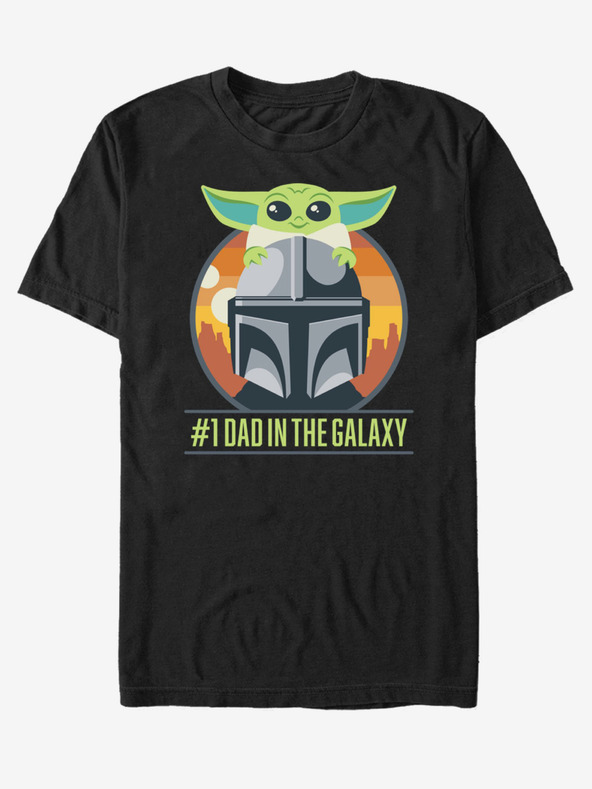 ZOOT.Fan Schwarzes Unisex-T-Shirt ZOOT.Fan Star Wars Mando Piggy Back