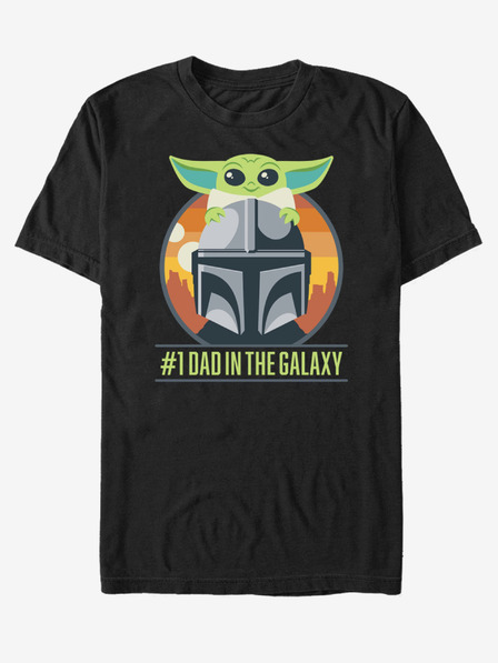 ZOOT.Fan Schwarzes Unisex-T-Shirt ZOOT.Fan Star Wars Mando Piggy Back