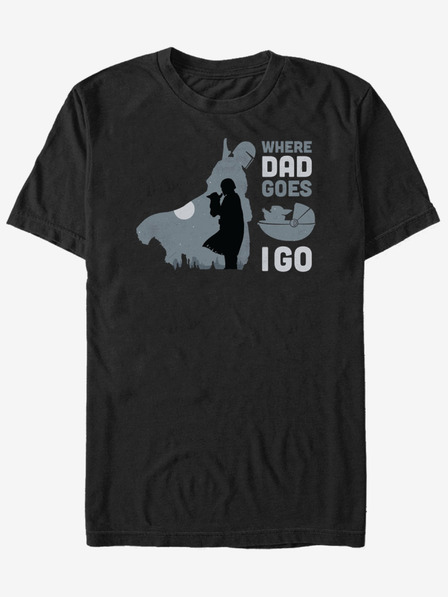 ZOOT.Fan Schwarzes Unisex-T-Shirt ZOOT.Fan Star Wars Grogu Follows
