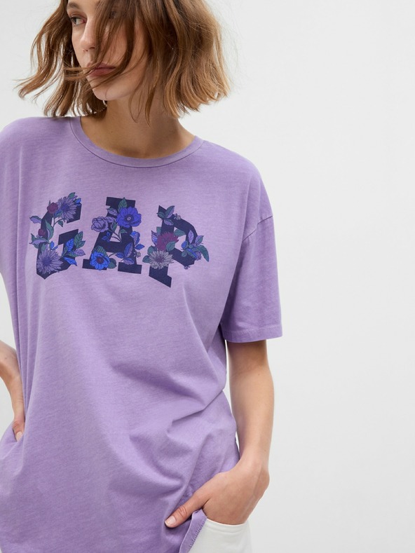 GAP T-Shirt mit geblümtem Logo GAP