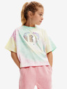 Desigual Desigual Daira gelbes und grünes Batik-T-Shirt für Mädchen