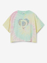 Desigual Desigual Daira gelbes und grünes Batik-T-Shirt für Mädchen