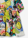 Desigual Desigual Baia gelbes gemustertes Kleid für Mädchen