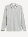 Celio Hellgraues Herren-Poloshirt Celio Decoml