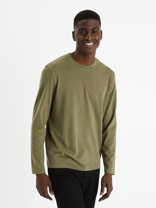 Celio Khakifarbenes Herren-T-Shirt Celio Cesolaceml