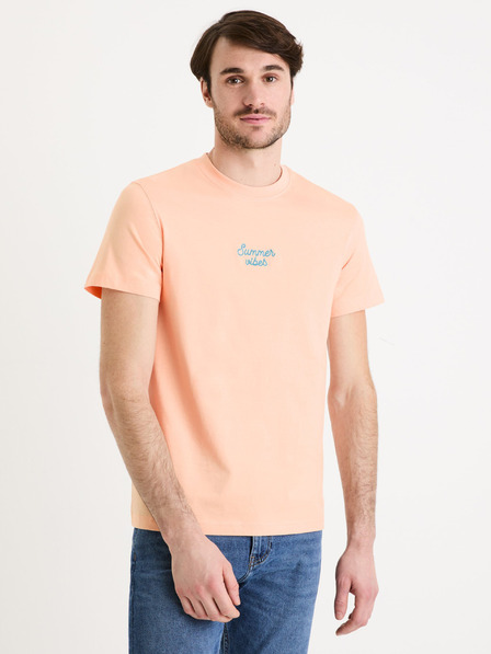 Celio Apricotfarbenes Herren-T-Shirt Celio Gexchaina