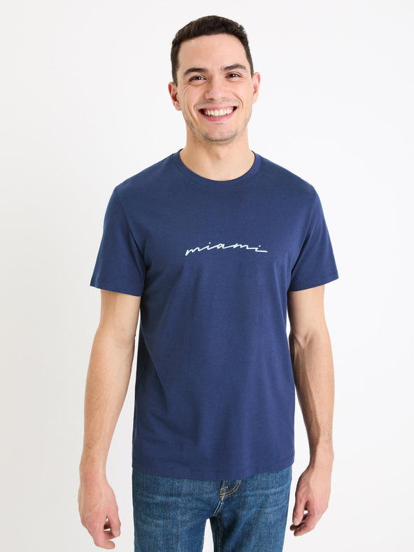 Celio Dunkelblaues Herren-T-Shirt Celio Gexhand
