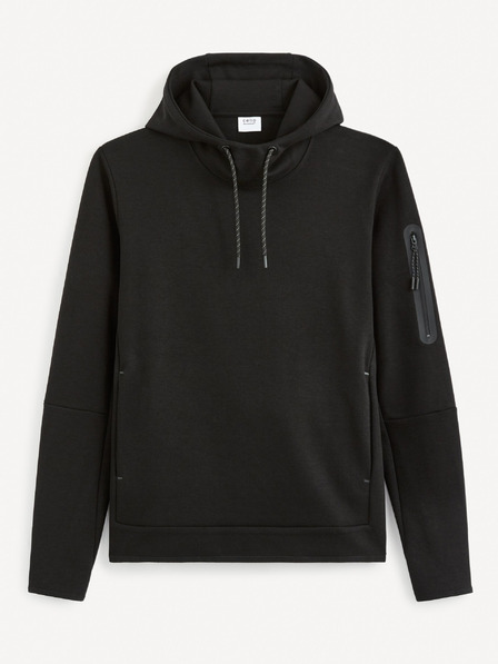Celio Schwarzer Herren-Kapuzenpullover Celio Geyokecap