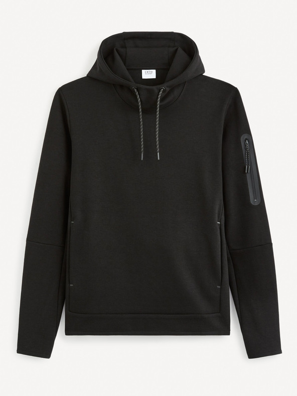 Celio Schwarzer Herren-Kapuzenpullover Celio Geyokecap