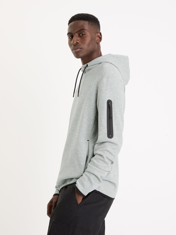 Celio Hellgraues Herren-Sweatshirt Celio Geyokecap