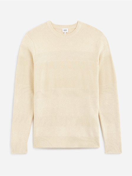 Celio Beige gestreifter Herren-Pullover Celio Defields