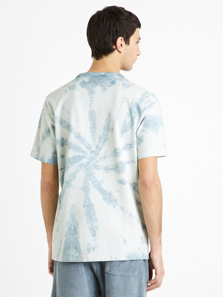 Celio Weiß und blau gemustertes Herren-T-Shirt Celio Deswirl