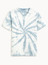 Celio Weiß und blau gemustertes Herren-T-Shirt Celio Deswirl