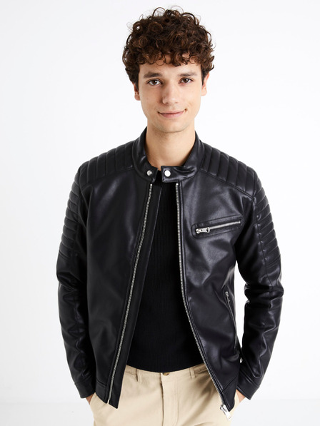 Celio Schwarze Herren Lederjacke Celio Dibiker2