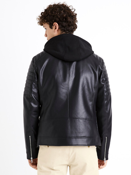 Celio Schwarze Herren Lederjacke Celio Dibiker2