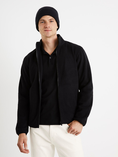 Celio Schwarzer Herren-Fleece-Kapuzenpullover Celio Cepolaire