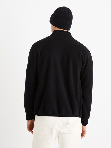 Celio Schwarzer Herren-Fleece-Kapuzenpullover Celio Cepolaire